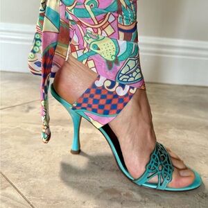 Elegant Turquoise Women's Heels